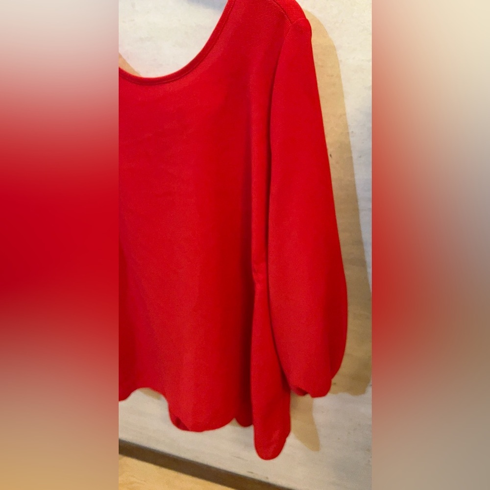 IC Collection By Connie K Bold Scarlet Tunic Top - Picture 4 of 13